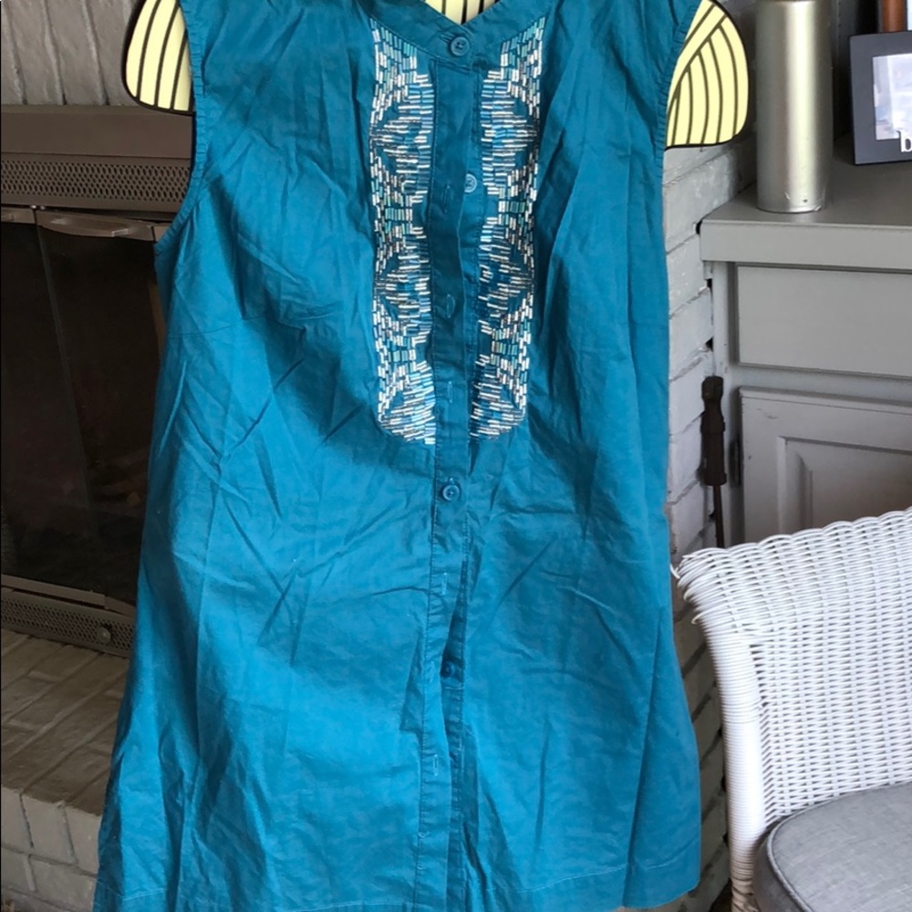 Beaded tunic top